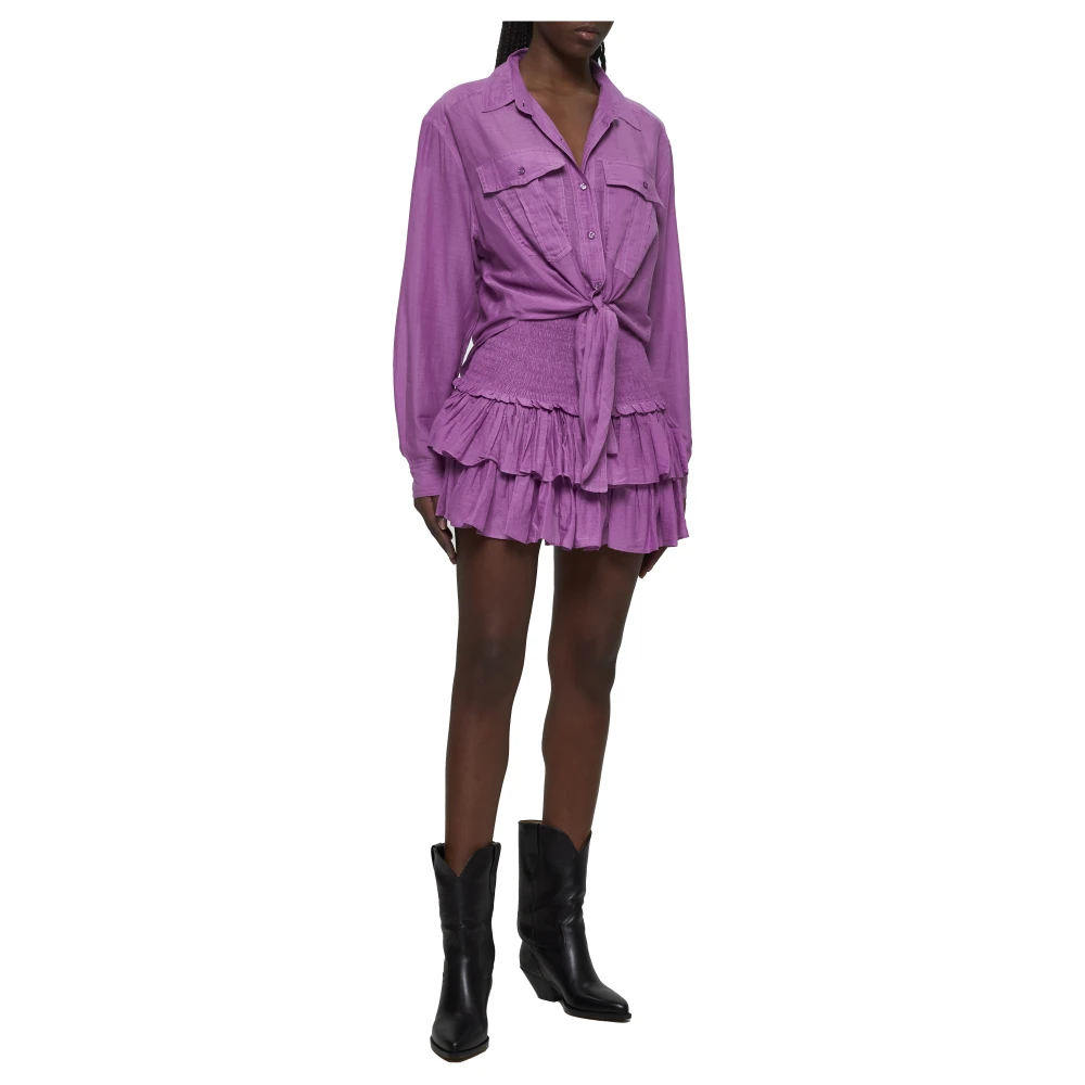 Isabel Marant Étoile Fuchsia Button-Up Shirt met Strikdetail Purple Dames