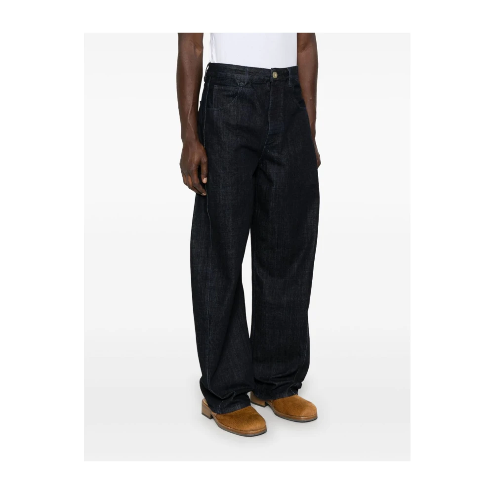 Jacquemus Indigo Blauw Geborduurde Jeans Blue Heren