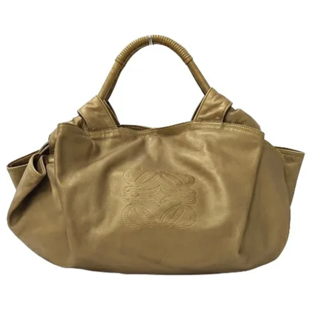 Loewe Pre-owned Leather handbags Beige Dames