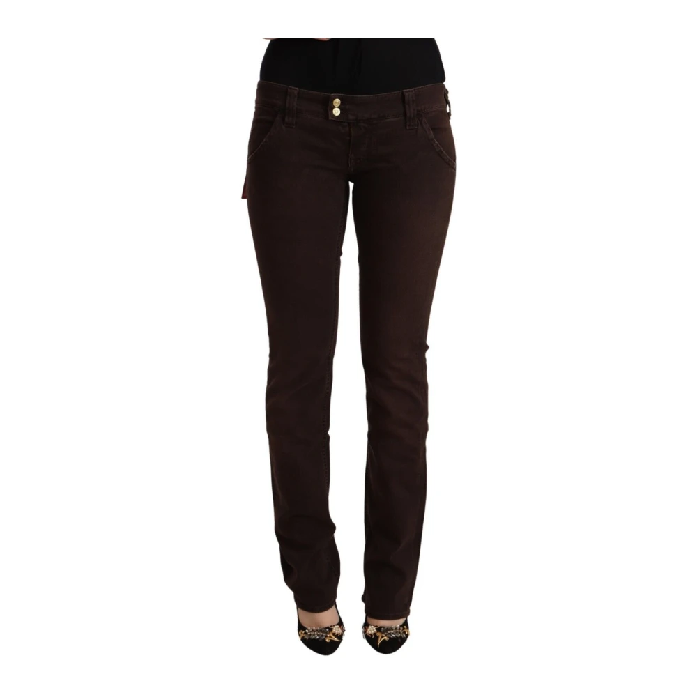 Cycle Slim Fit Denim Jeans Bruin Knoop Brown Dames