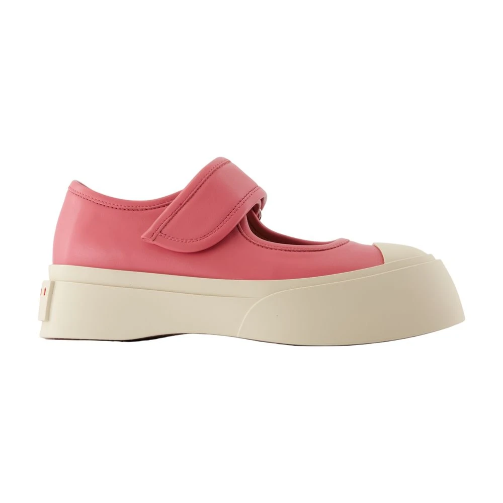 Marni Vrouw Roze Leren Ballerina's - Ronde Neus