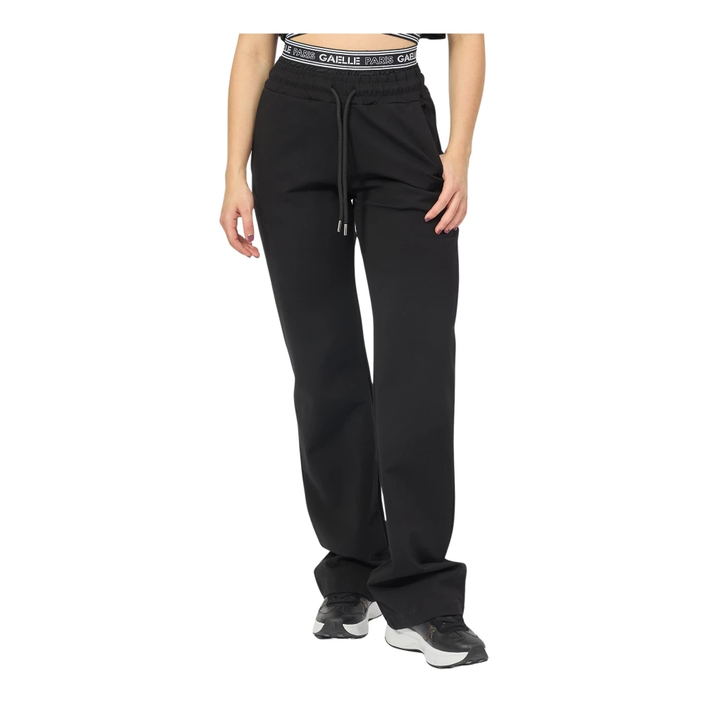 Gaëlle Paris Zwarte broek met elastische taille Black Dames