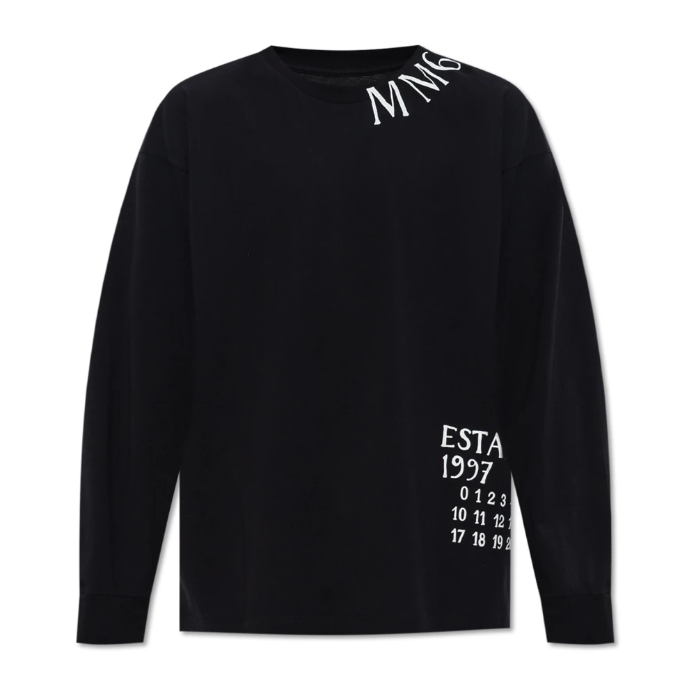 MM6 Maison Margiela Lange mouwen T-shirt Black Heren