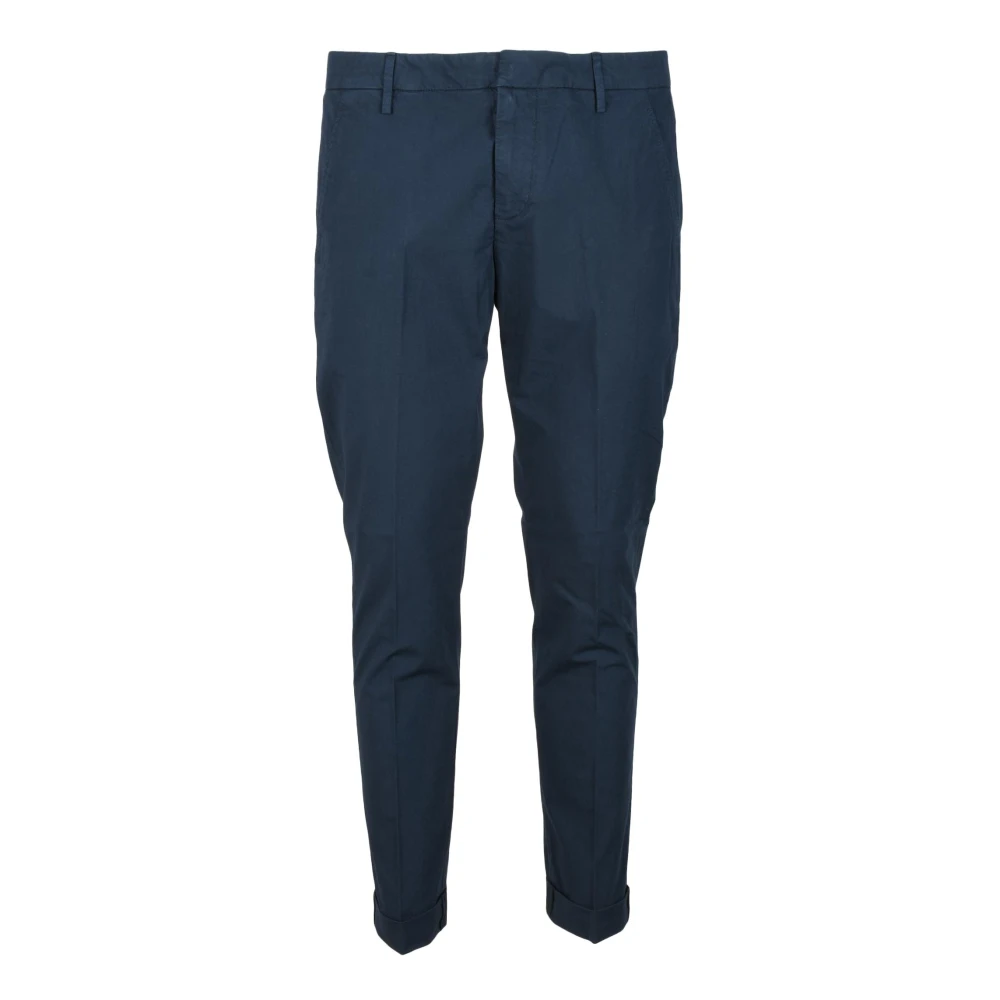 Dondup Katoen Elastaan Broek met Rits Sluiting Blue Heren