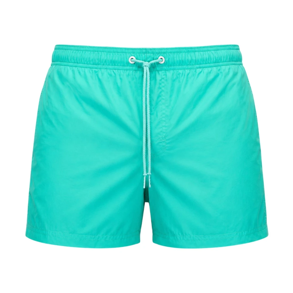 Sundek - Pantalones Cortos De Natación Arrugados Con Cintura Elástica - Swimwear - Hombre - Verde - L