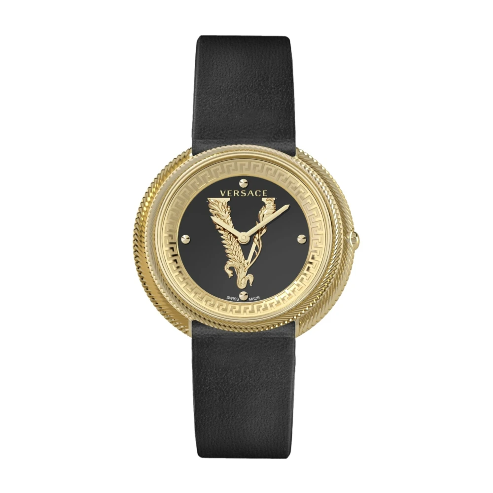 Versace VE2CA0323 Thea black gold Leather Women's Watch NEW - Image 2