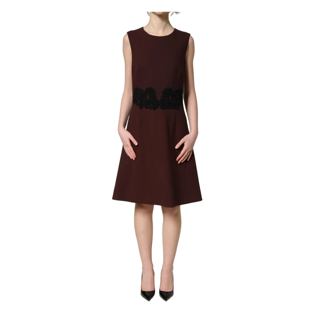 Dolce & Gabbana Brown Sleeveless Knee Length Dress - Female - Midi Dresses - Xs - Dresses