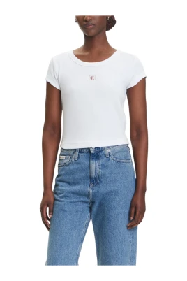 Vit kortärmad T-shirt