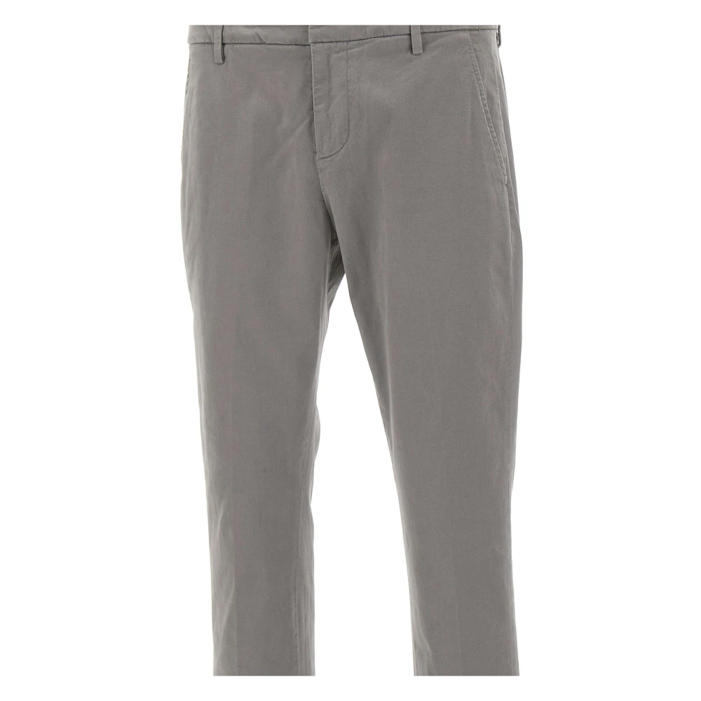 Dondup Stretch Katoenen Broek Licht Grijs Gray Heren