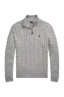 Cable-Knit Cotton Quarter-Zip Jumper
