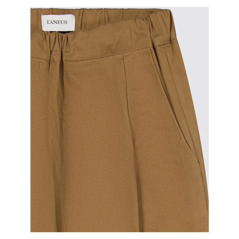 Laneus Wijde Pijp Dubbele Plooi Broek Brown Heren