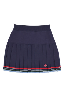 blue-pleated-elastic-skirt