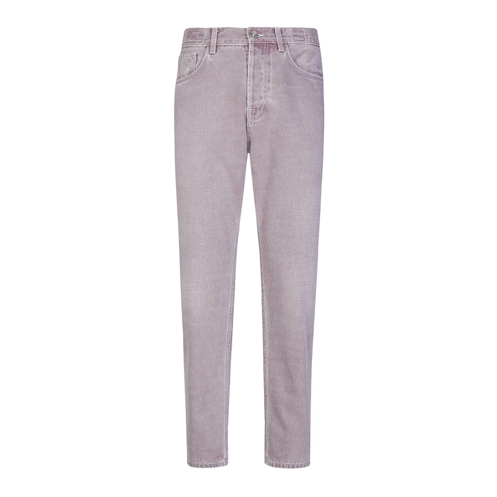 Eleventy Relaxed Fit Denim Katoenen Broek Purple Heren