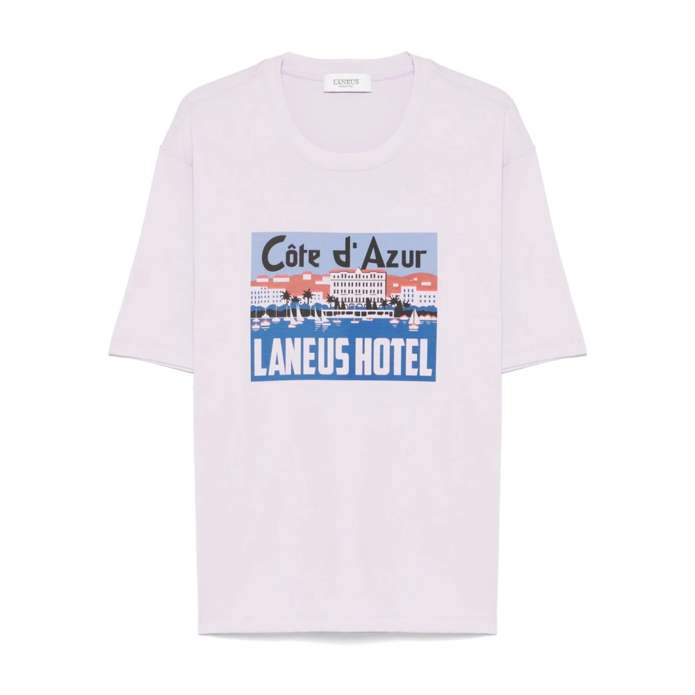 Laneus Roze Crew Neck T-shirts en Polos Pink Heren