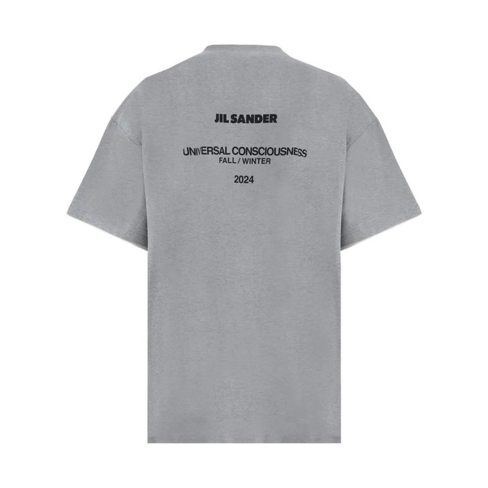 Jil Sander Monochrome Geribbelde Crew Neck T-shirt Gray Heren
