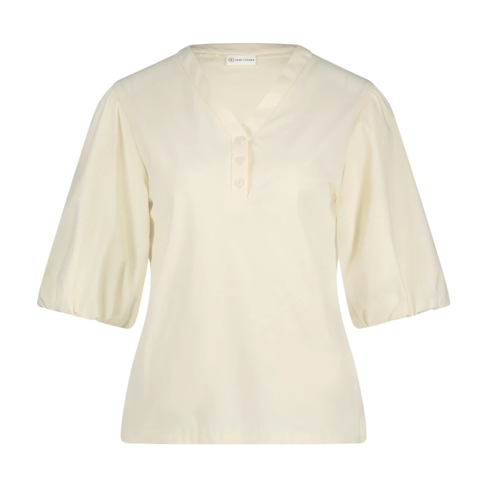 Jane Lushka Stijlvolle Ava Top in Ecru Beige Dames