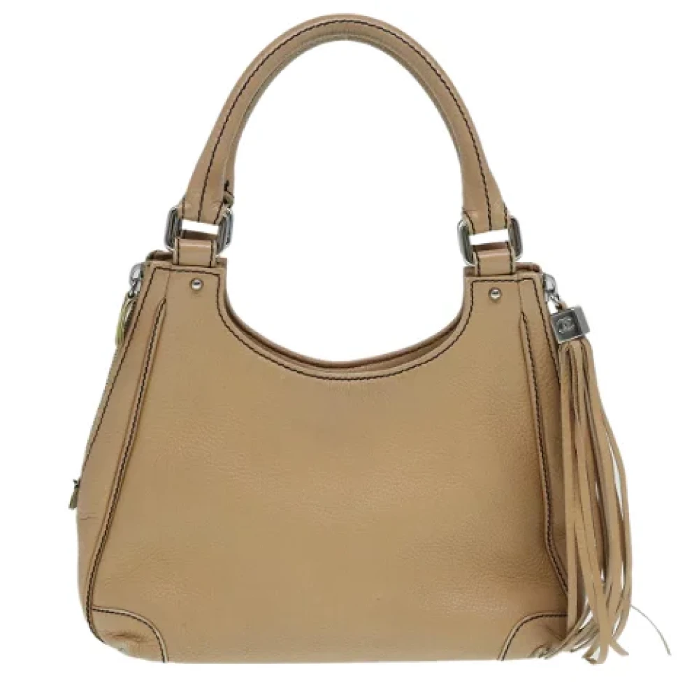 Chanel Vintage Pre-owned Leather chanel-bags Beige Dames