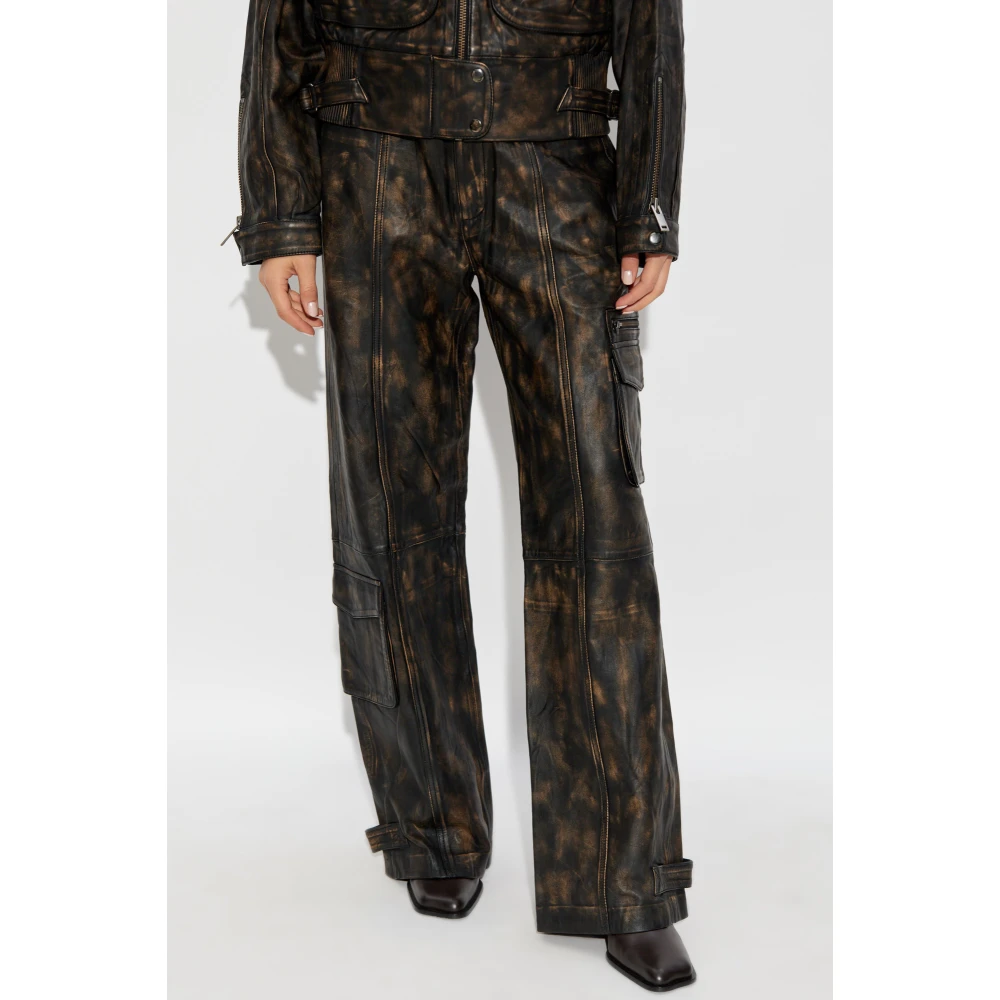 Gestuz Leren broek Lineragz Brown Dames