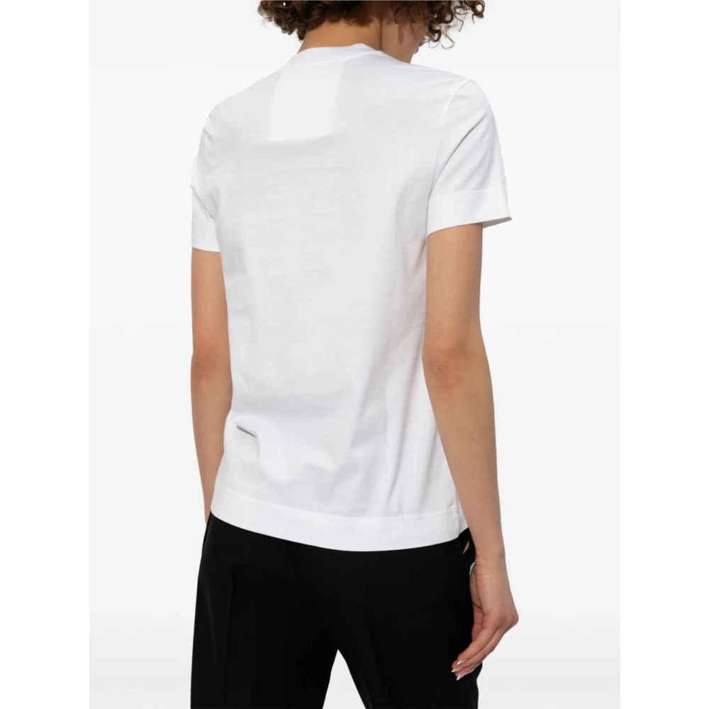 Givenchy Wit T-shirt met Gouden Geborduurd Logo White Dames