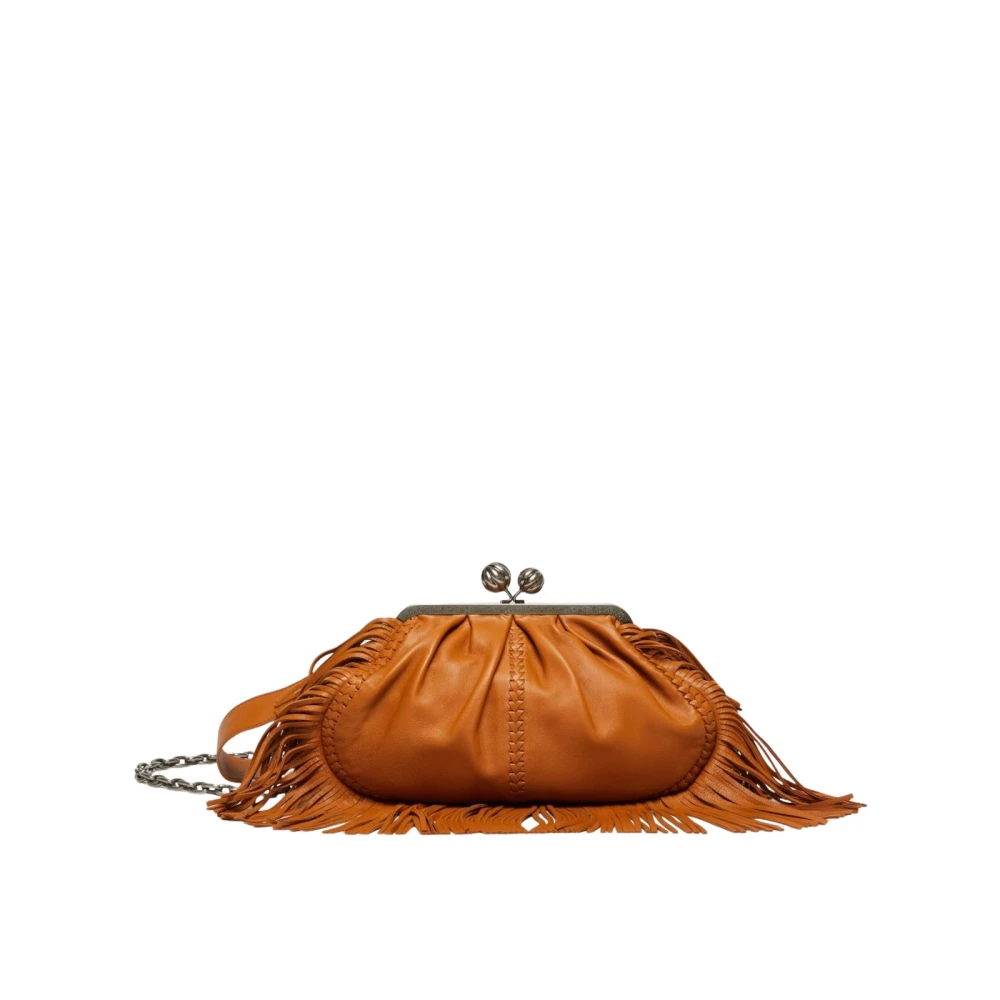 Max Mara Weekend Iconische Pasticcino Leren Tas met Franjes Brown Dames