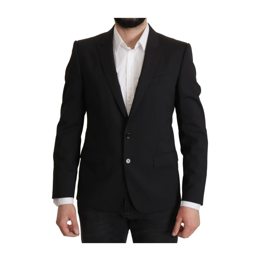 Dolce & Gabbana Homme Noir - Blazer En Laine À Revers Pointe - Vestes - Taille: L