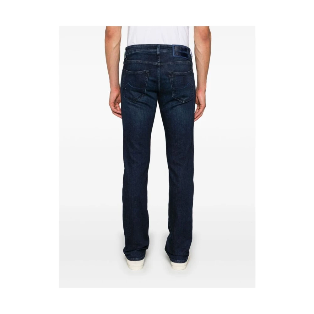 Jacob Cohën Indigo Blauwe Denim Straight Leg Jeans Blue Heren