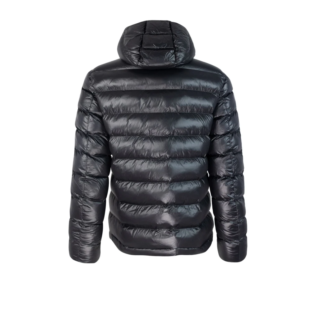 Blauer Zwarte gewatteerde nylonjas Black Heren