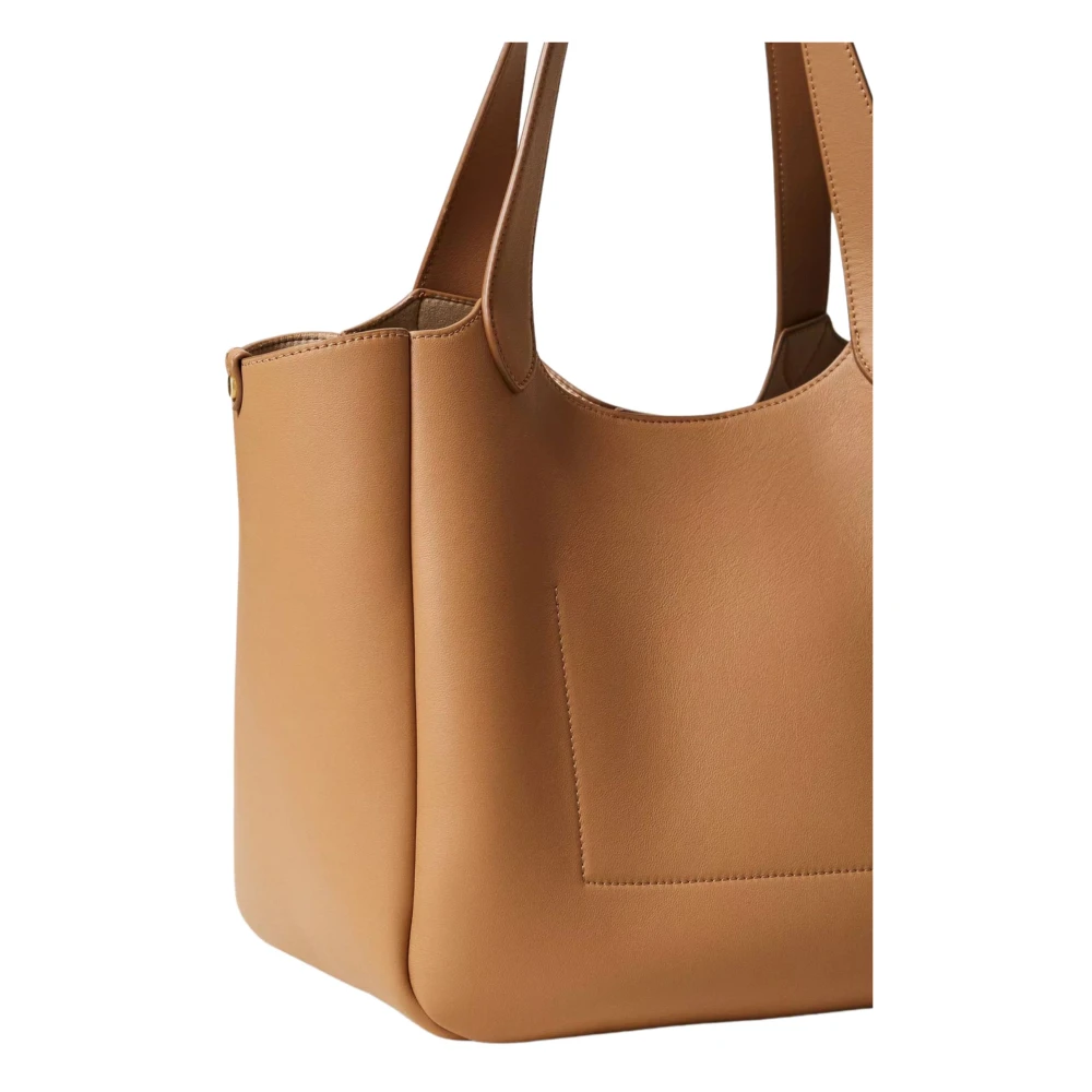 Twinset Bruin Leren Shopper Tas Forever Brown Dames