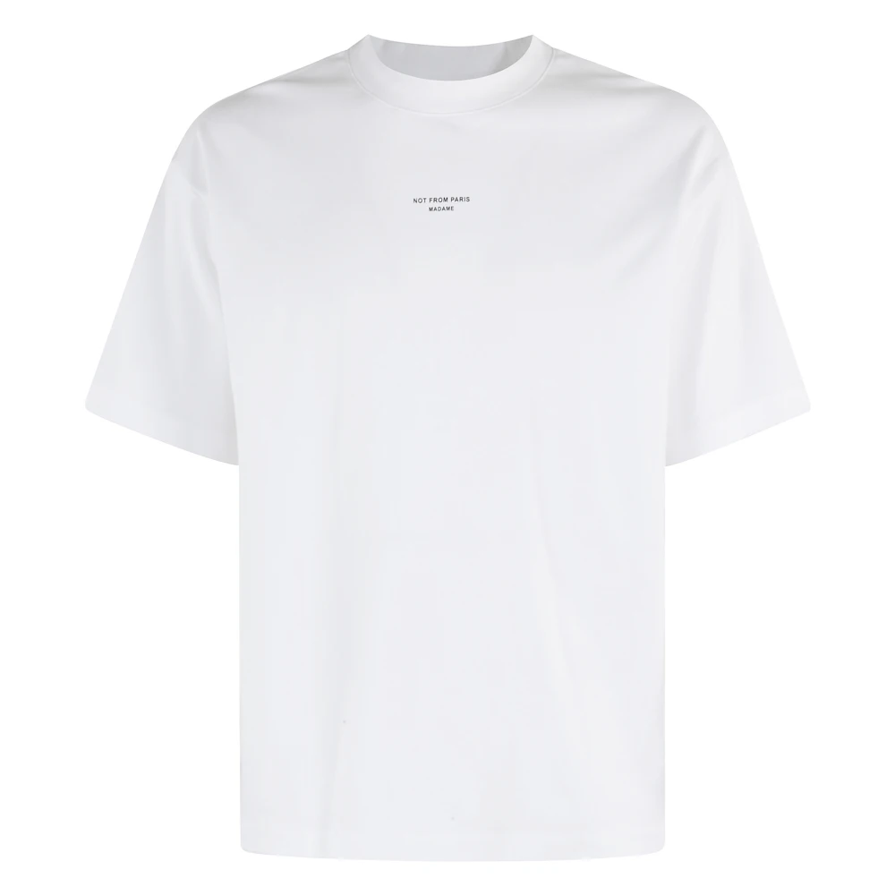 Drole de Monsieur Klassieke Slogan T-shirt White Heren