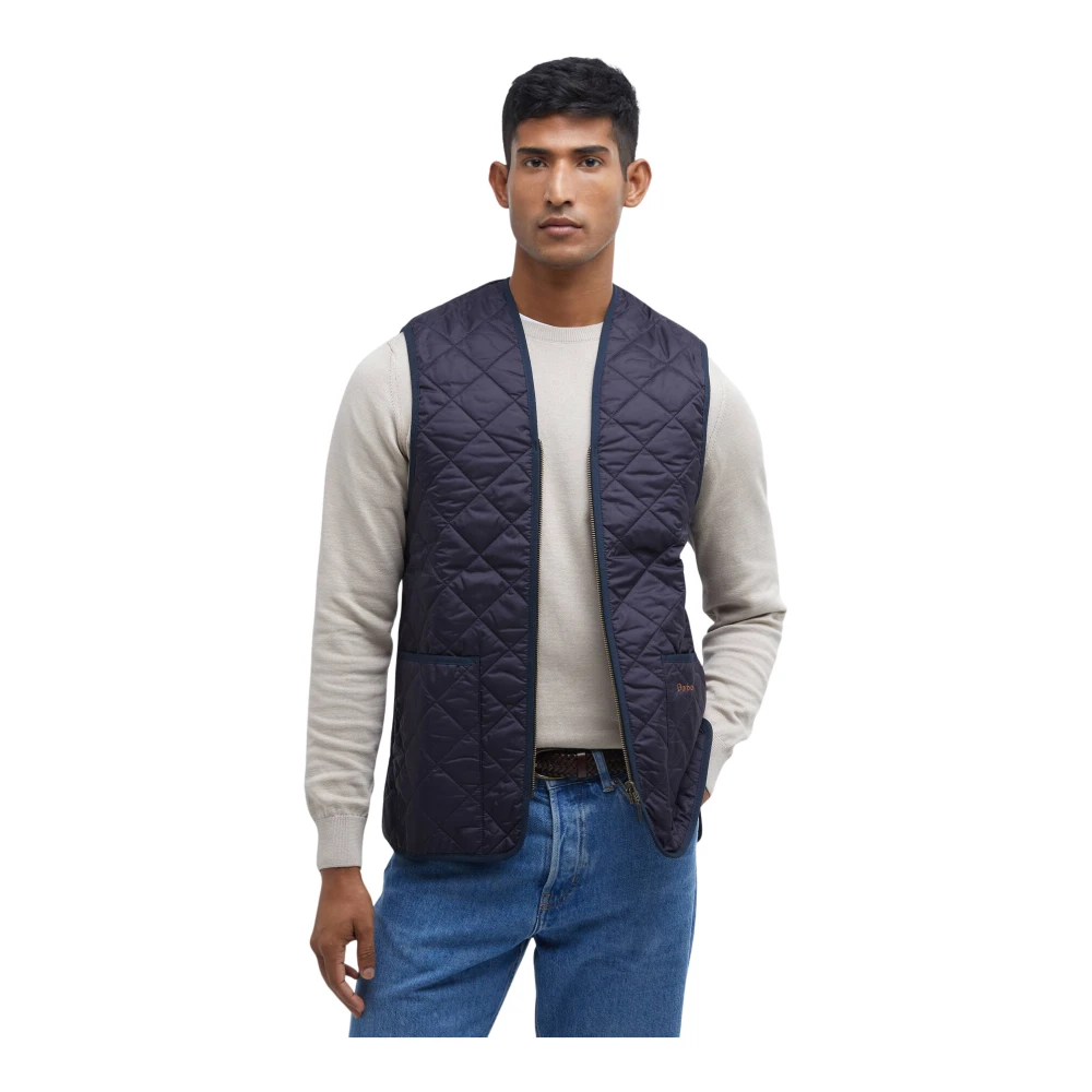 Barbour Men's Blue Waistcoats, S, Quilted Zip-In Liner