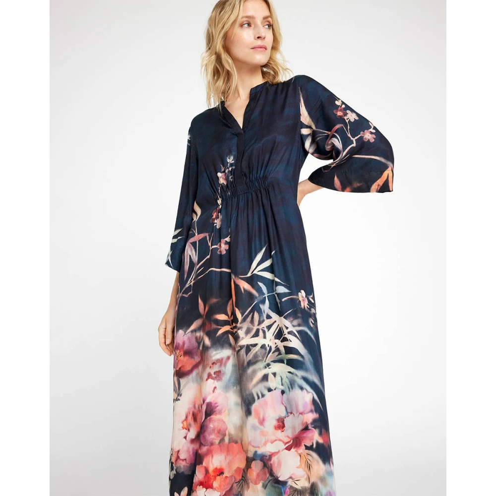 Gustav Elegante Lange Jurk met Hali Stijl Multicolor Dames