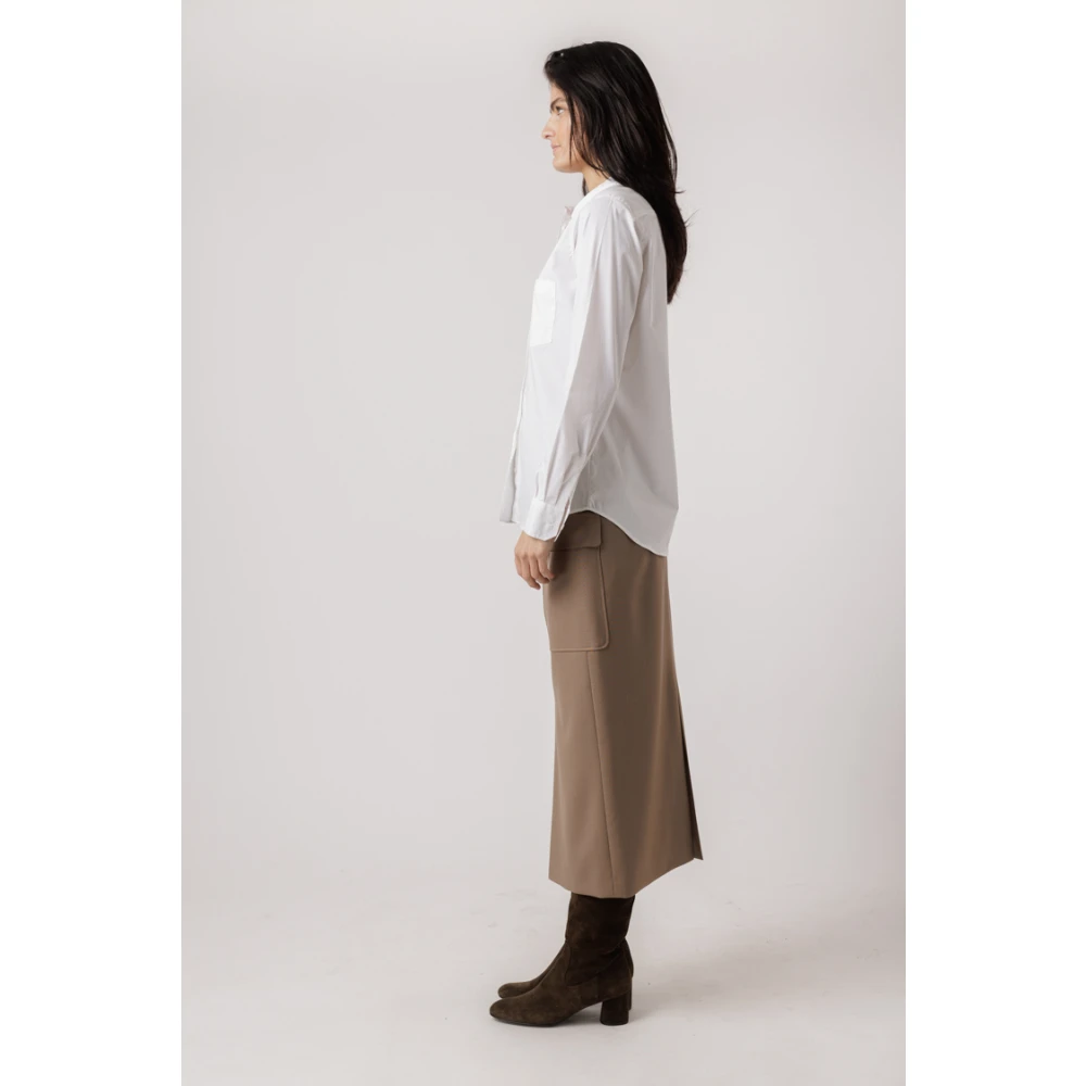 closed Casual knoopblouse met borstzak White Dames