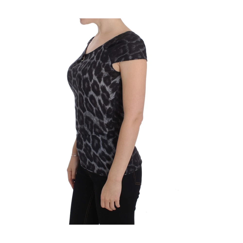 Roberto Cavalli Grijs Luipaard Modal T-Shirt Blouse Top Gray Dames