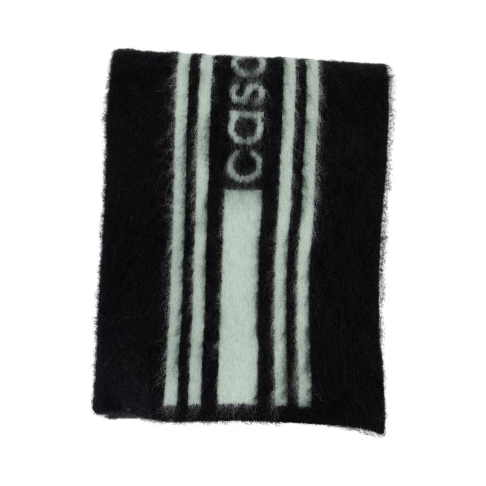 Casablanca Unisex Black Alpaca Wool Mohair Scarf - Winter Scarves - One Size - Accessories