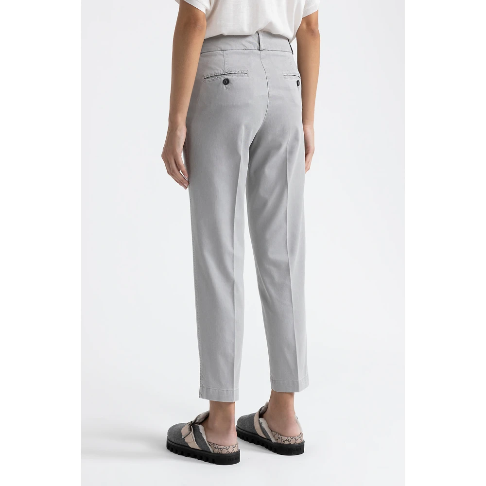 PESERICO Perzikkleurige gabardine sigarettenbroek Gray Dames