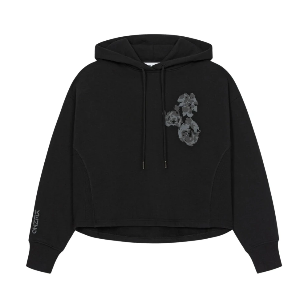 Kenzo Korte Bloemen Archief Hoodie Black Dames