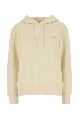 Kräm Bomull Huvud Dam Sweatshirt