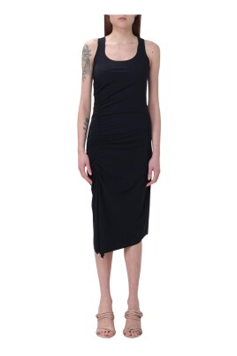 black-midi-dress-with-side-ruching