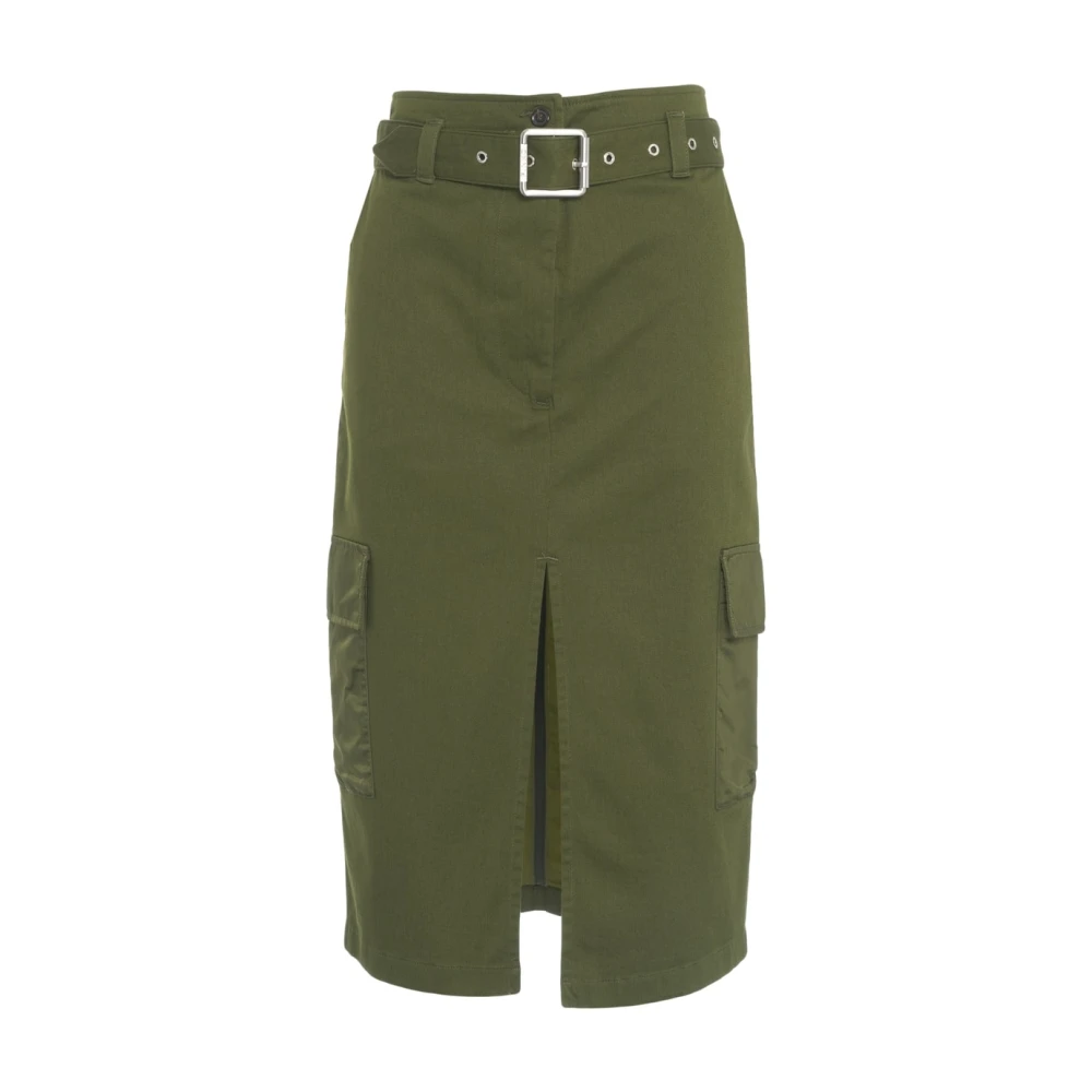 Pinko, Kjol, Dam, XS, Grön Cargo Kjol med Central Slits