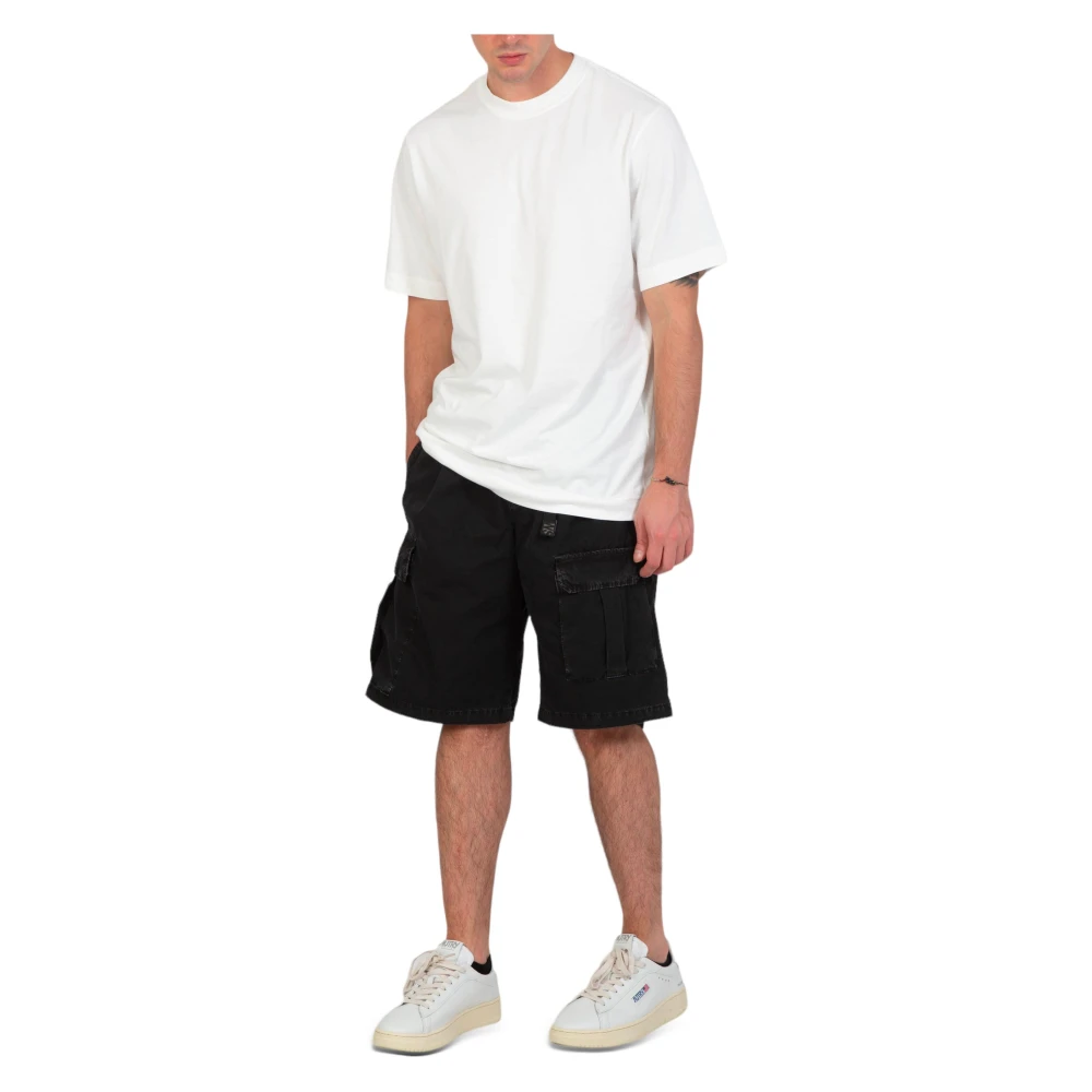 White Sand Katoenen Multi-Pockets Shorts Black Heren