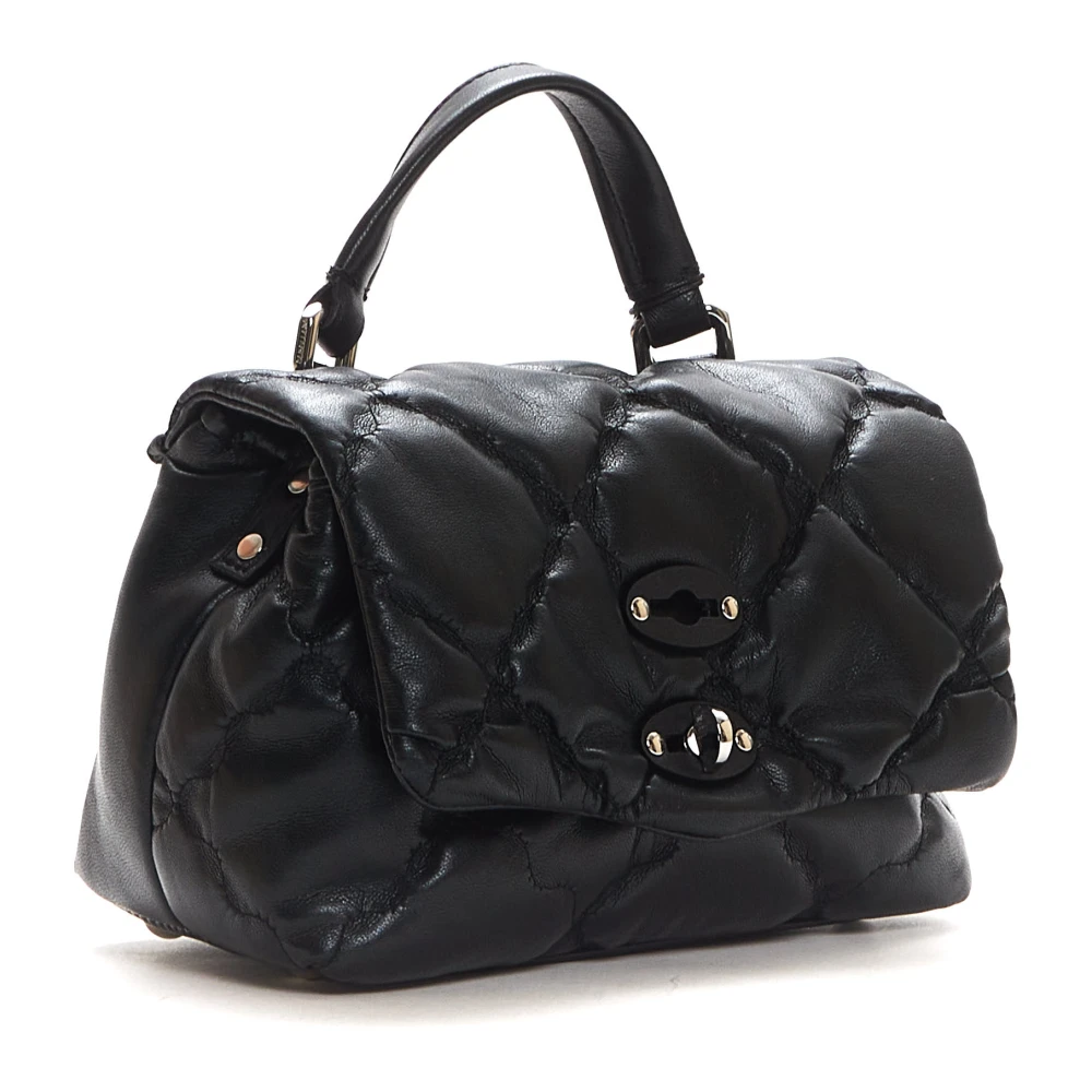 Zanellato Zwarte Schoudertas Elegante Cloud Black Dames