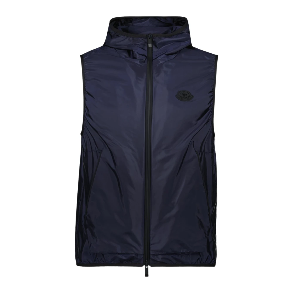 Moncler Men's Blue Waistcoats, Xl, Modern Sleeveless Vest Moretan