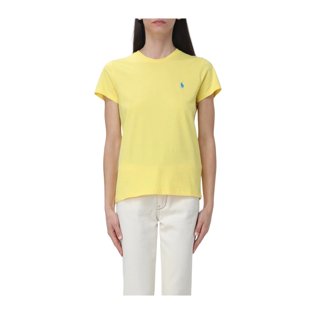 Polo Ralph Lauren Katoenen Jersey Crewneck T-shirt Yellow Dames