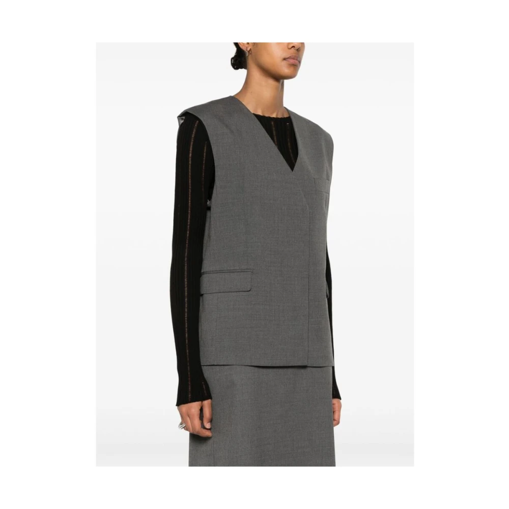 Remain Birger Christensen Grijs V-hals vest Gray Dames