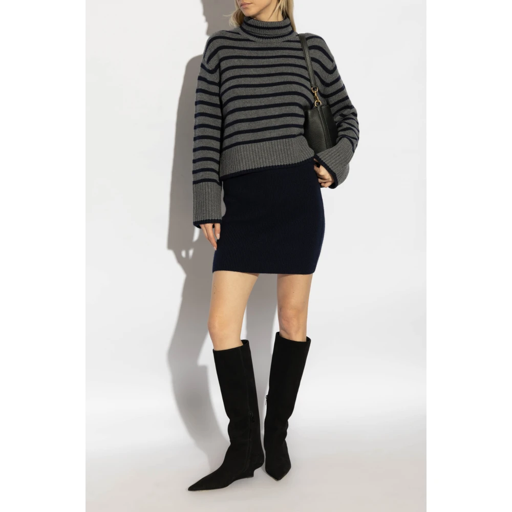 Lisa Yang Turtleneck Fleur Stripes Gray Dames