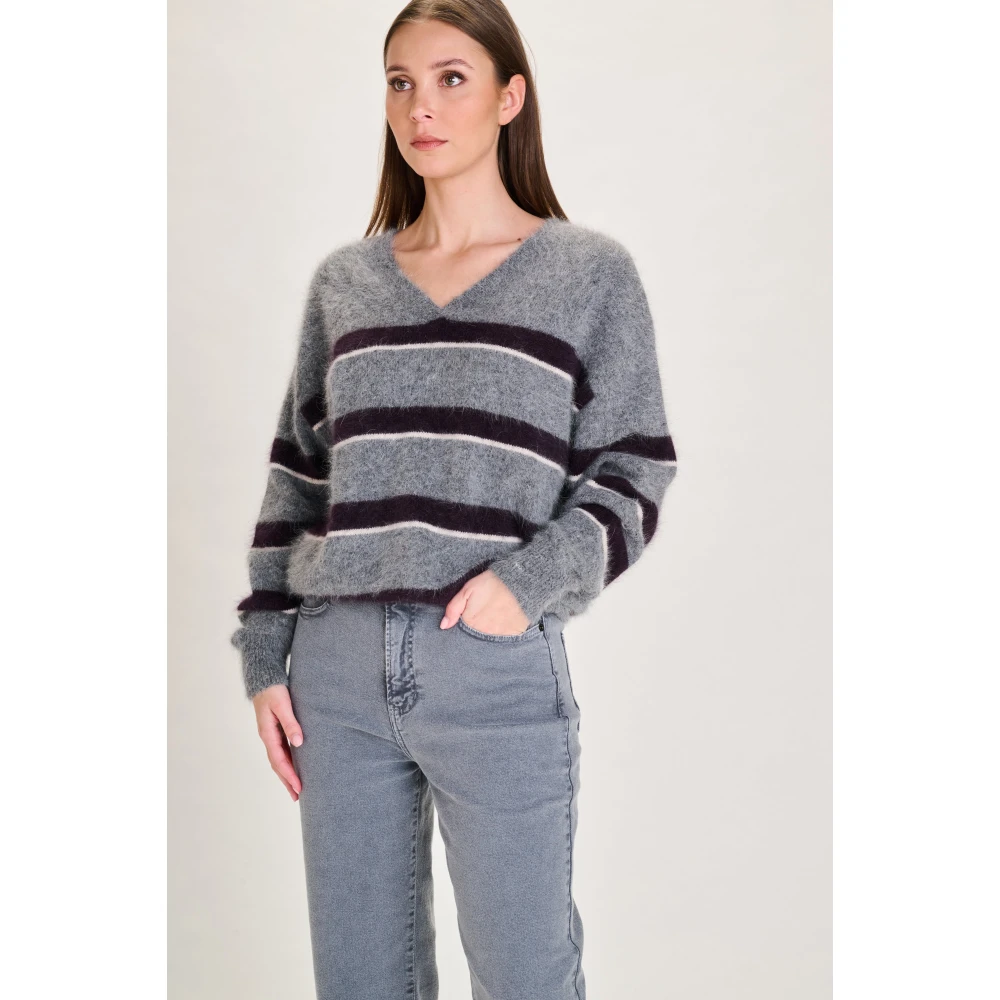 March23 Trui met ronde hals Gray Dames