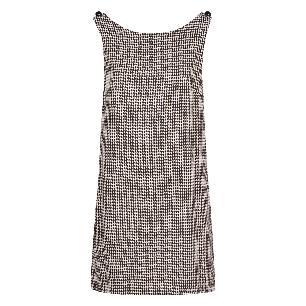 Dolce & Gabbana Houndstooth Wollen Jurk Gray Dames