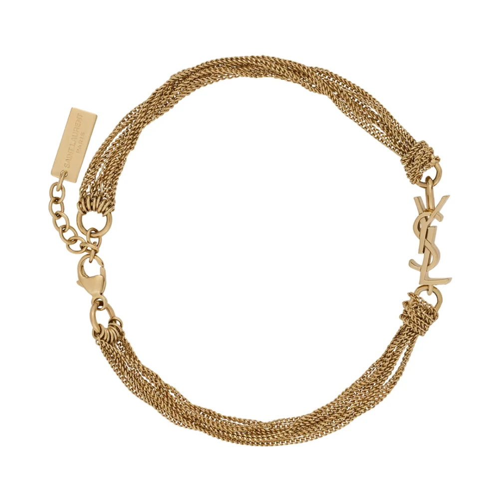 Saint Laurent Women's Yellow Bracelets, L, Cassandre Tassel Bracelet