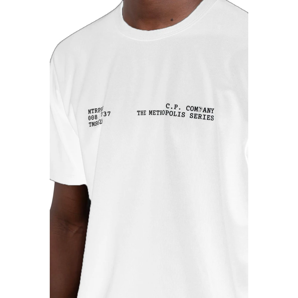 C.P. Company Witte Katoenen Regular Fit T-shirt White Heren