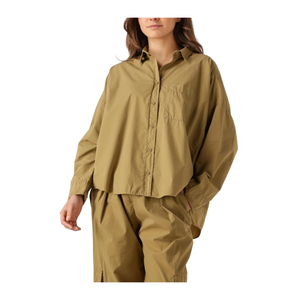 Penn&Ink N.Y Groene Blouse voor Stijlvolle Vrouwen Brown Dames